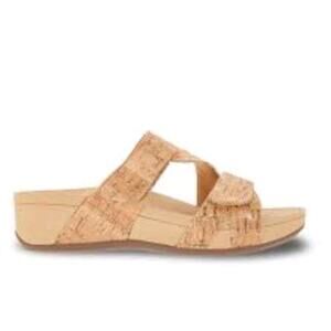 Vionic Kyla Platform Slide Sandals Gold Cork Women’s 7W Adjustable GUC